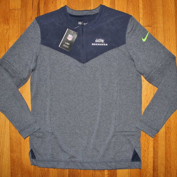 Nike Dri-Fit Seattle Seahawks Football 1/4 Zip Sideline Jacket Mens M - Picture 1 of 7